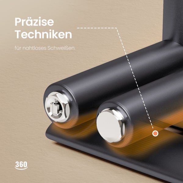 Detailní záběr technologie bezešvého svařování černého radiátoru