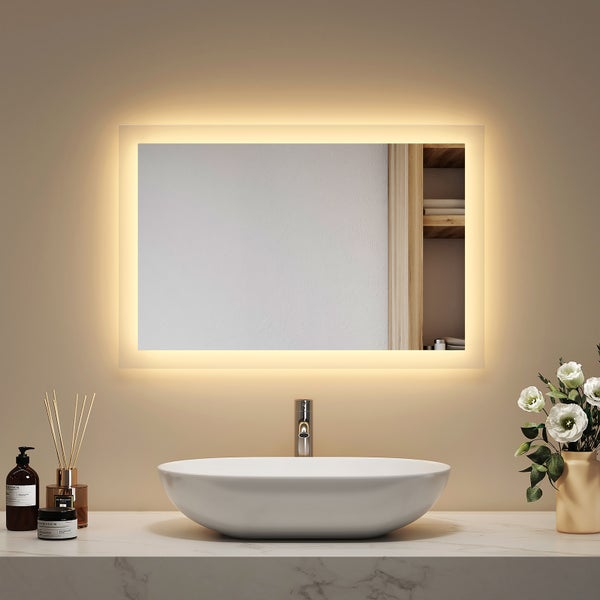 EMKE LED koupelnové zrcadlo 60 x 40 cm, teplá bílá
