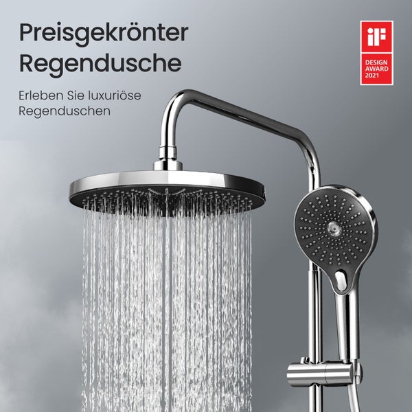 Dešťová sprcha s ruční sprchou a logem iF Design Award