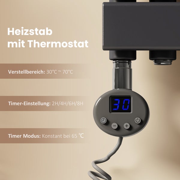Topné těleso s termostatem a digitálním ukazatelem teploty