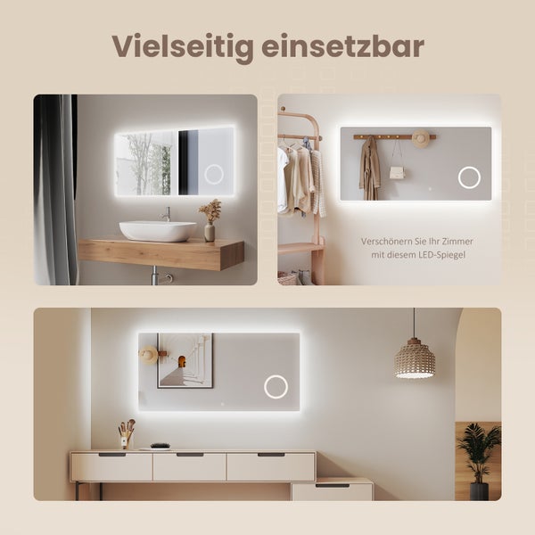Multifunkční LED zrcadlo v různých designech pokojů