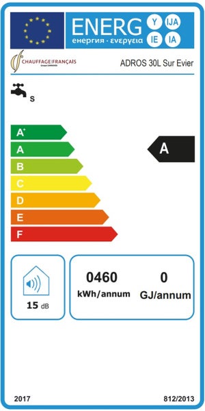 Energetický štítek pro ohřívač vody