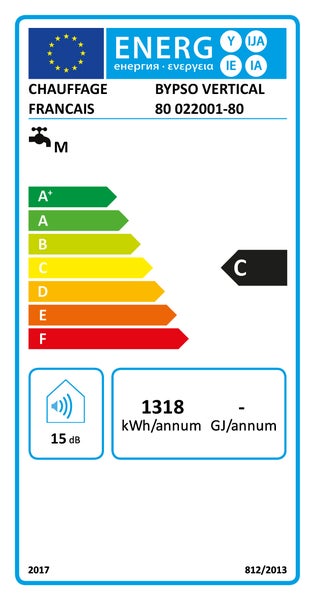 Energetický štítek pro vytápění BYPSO VERTICAL