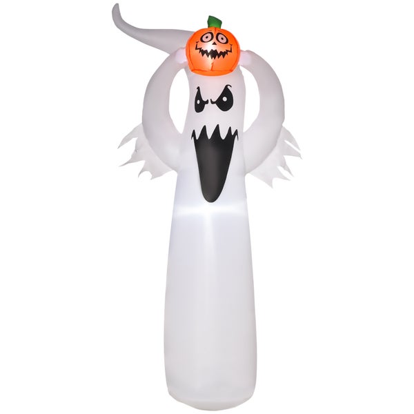 Nafukovací Halloweenský duch s dýňovou dekorací