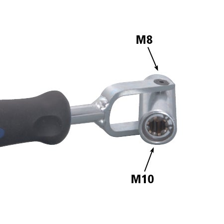 Přípravek na vytahování závrtných šroubů pro závity M8 a M10 s ergonomickou rukojetí.