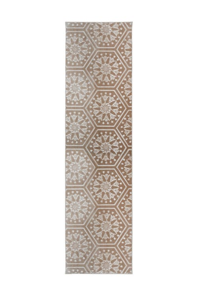 Běhoun se šestiúhelníkovým vzorem dlaždic a květinovými ornamenty