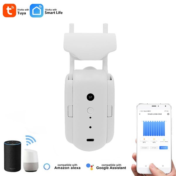 Chytrý motor na záclony pro kolejnicové systémy kompatibilní s Tuya Smart Life a Amazon Alexa a Google Assistant