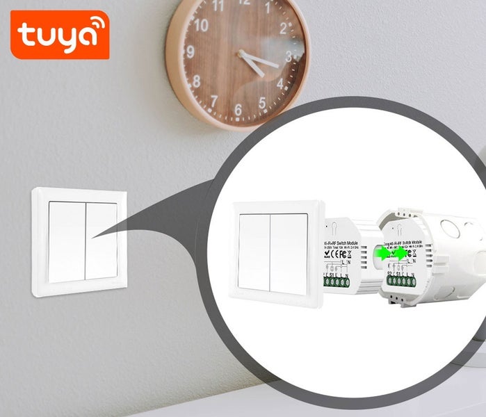 Spínací modul Tuya Wi-Fi pro podomítkovou montáž za nástěnné vypínače