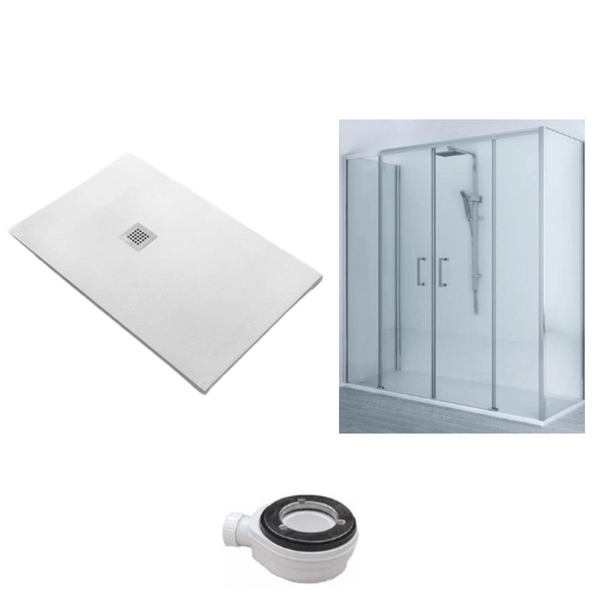 Kompletní sprchový kout se sprchovou vaničkou a odtokovou soupravou
