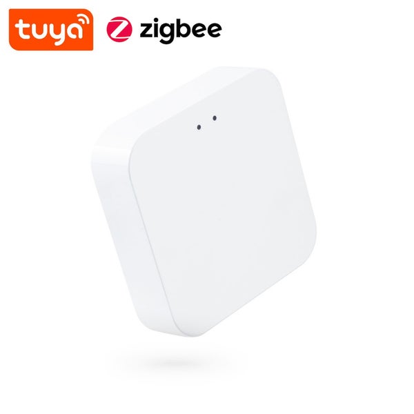 Tuya Zigbee brána pro systémy inteligentní domácnosti čtvercového tvaru se dvěma malými kontrolkami