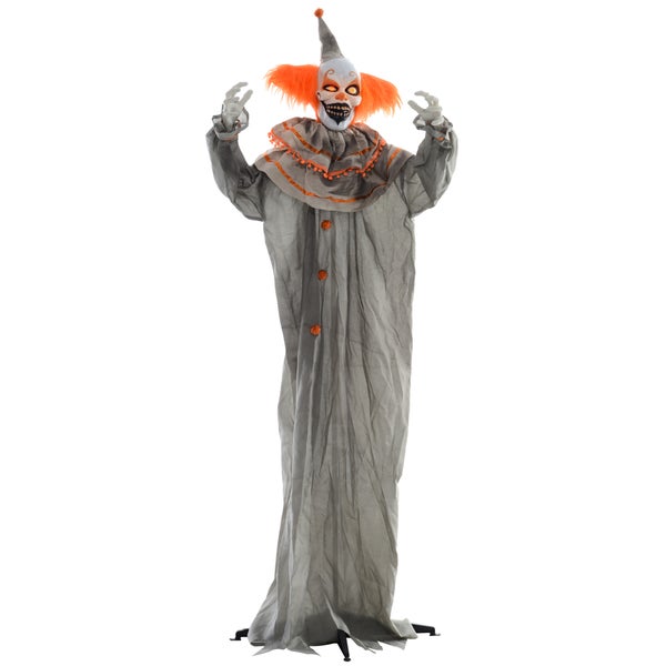 Animovaný hororový klaun jako halloweenská dekorace