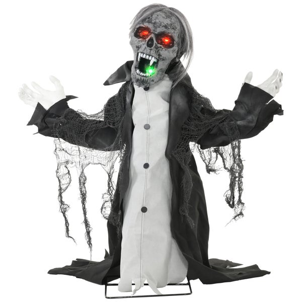 Animovaná halloweenská dekorace se svítícíma očima a ústy