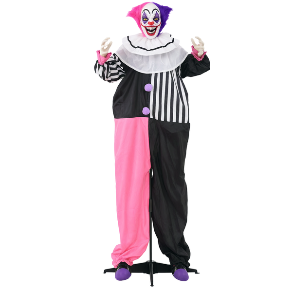Animovaný hororový klaun pro halloweenské dekorace.