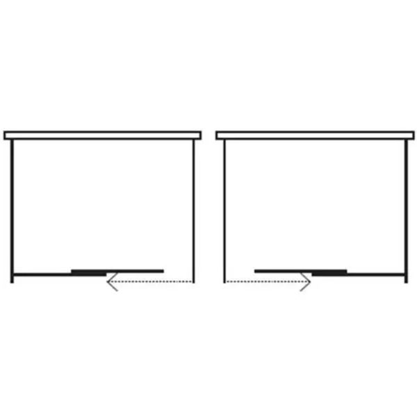 Schéma posuvných dveří před nábytkem