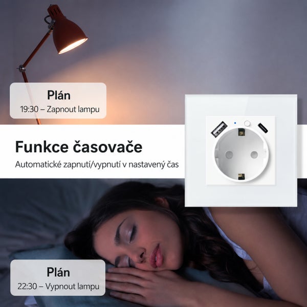 Wi-Fi zásuvka uprostřed obklopená různými domácími spotřebiči, jako je lednice, pračka a trouba pro chytrou domácnost.