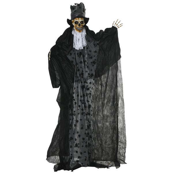 Závěsná halloweenská dekorace s kostrou, pláštěm a korunou