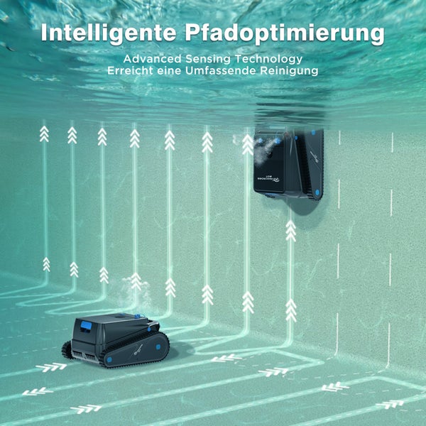 Čisticí robot bazénu v akci s inteligentní optimalizací trasy