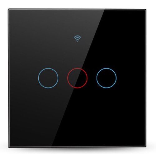 Wi-Fi dotykový vypínač se třemi tlačítky ze skla pro systémy chytré domácnosti