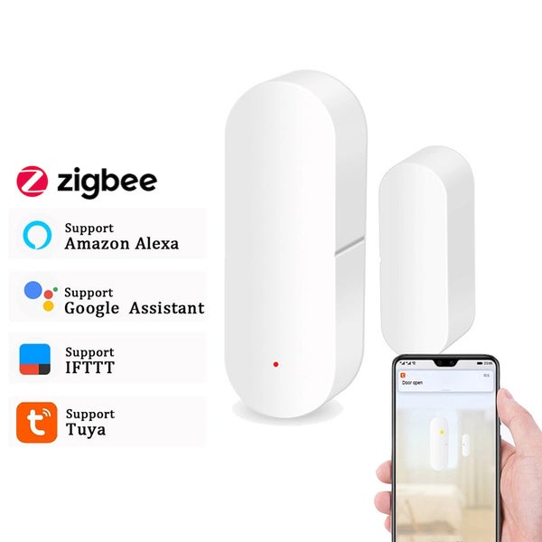 Chytrý senzor na dveře a okna s technologií Zigbee, kompatibilní s Amazon Alexa, Google Assistant, IFTTT a aplikací Tuya.