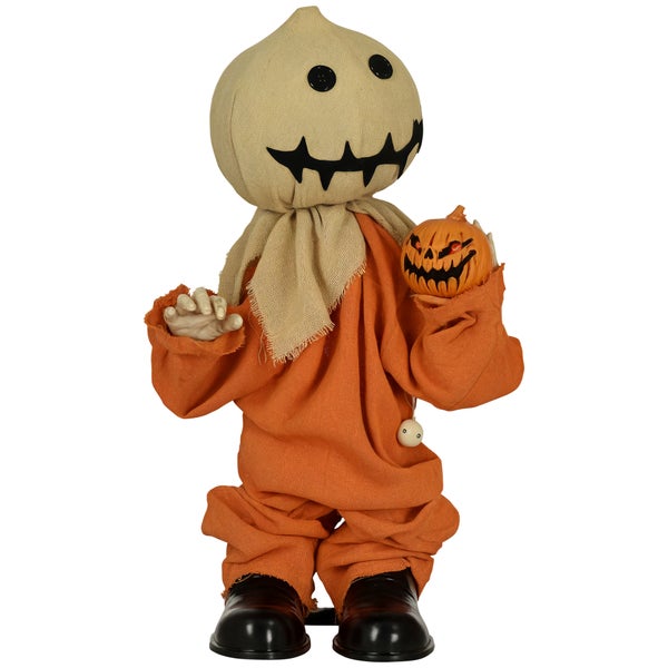 Halloweenská dekorativní figurka s dýní a strašidelnou maskou
