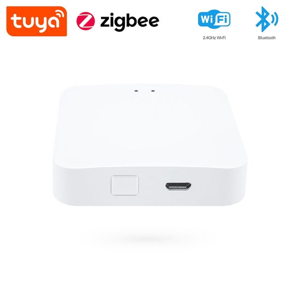 Smart Home Gateway Hub s podporou Tuya Zigbee a připojením Wi-Fi a Bluetooth pro automatizaci domácnosti.