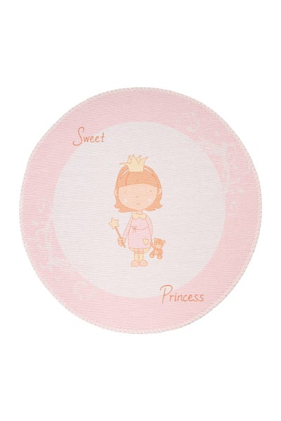 Kulatý dětský koberec s motivem princezny a nápisem Sweet Princess