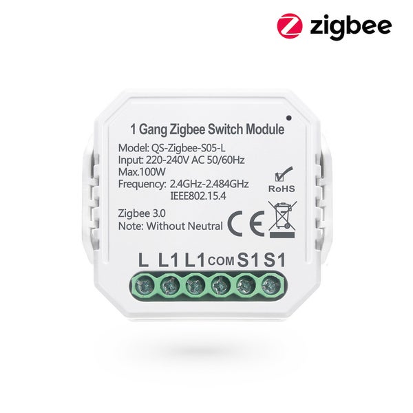Zigbee podomítkový spínací modul 1 kanálový bez nulového vodiče pro chytré domácnosti