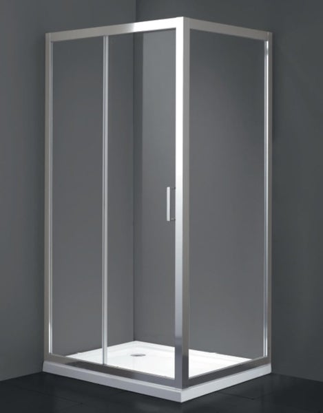 Sprchový kout s posuvnými dveřmi a sprchovou vaničkou